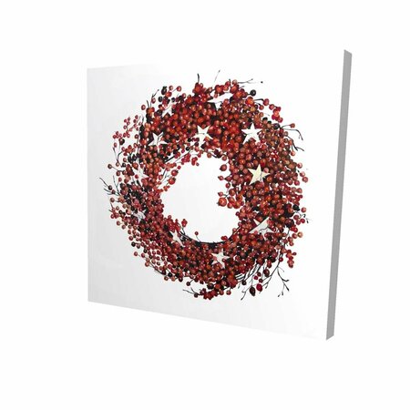 FONDO 12 x 12 in. Red Berry Wreath-Print on Canvas FO2789334